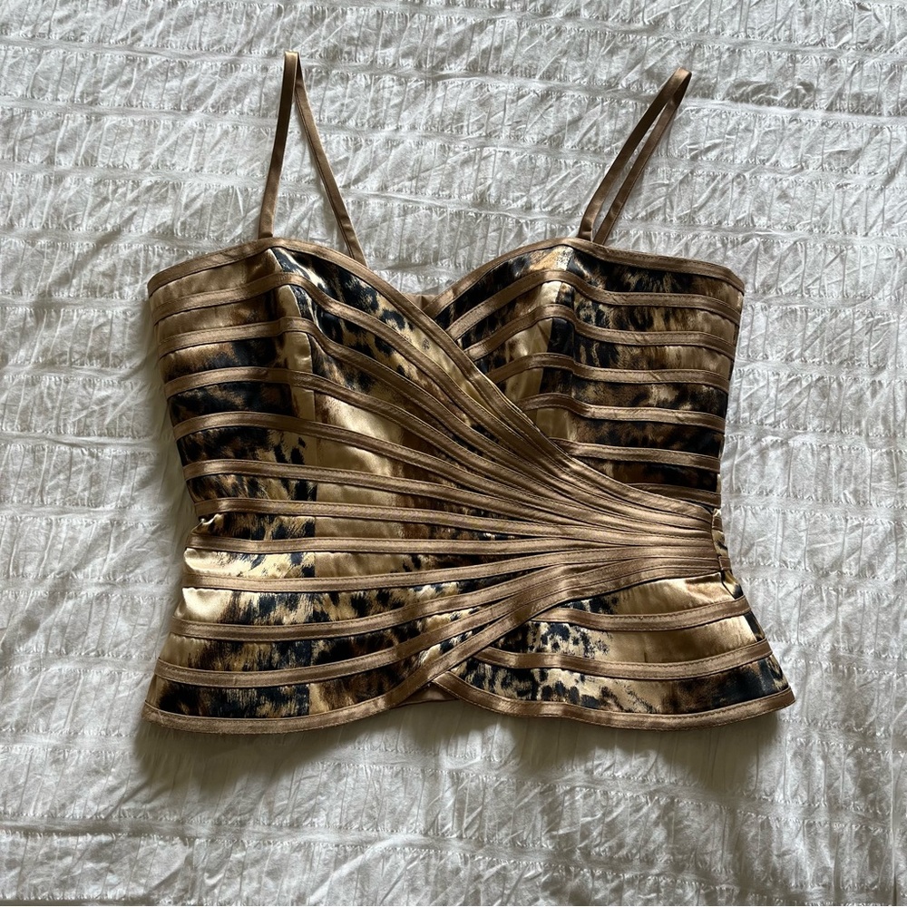 Joseph Ribkoff Striped Animal Print Camisole